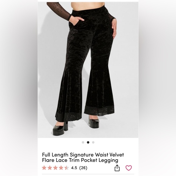 torrid Pants - Torrid Black Velvet Flare Pants